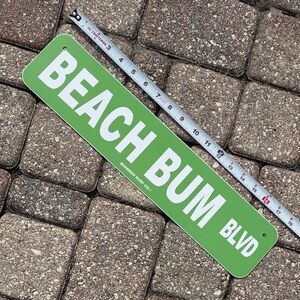 Beach Bum Blvd Metal Sign Like New